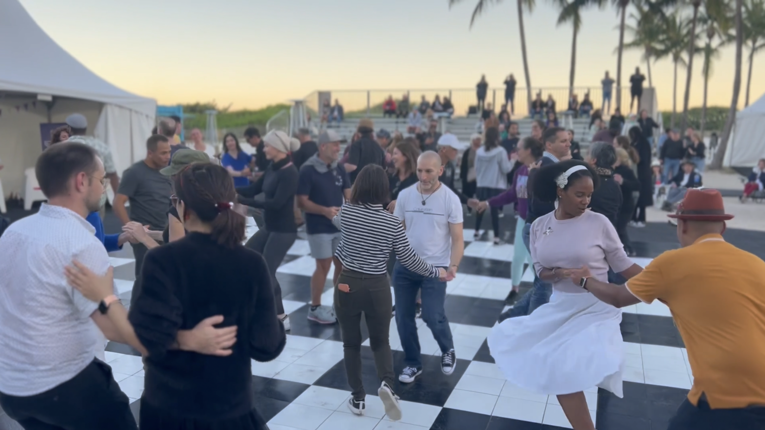 Dance floor on the beach